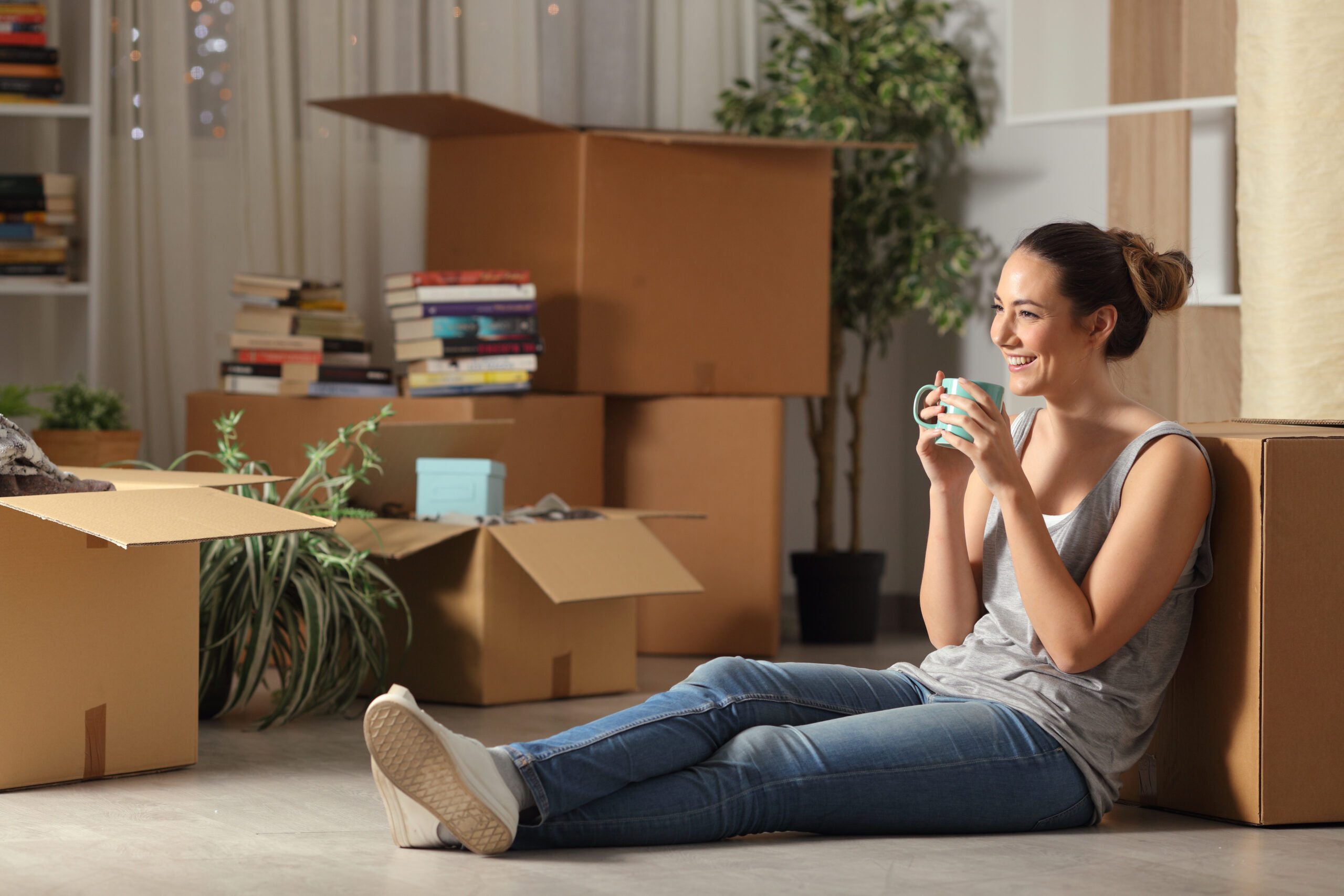 Health insurance in your 20s, Happy,Tenant,Resting,Drinking,Coffee,Moving,Home,Sitting,On,The
