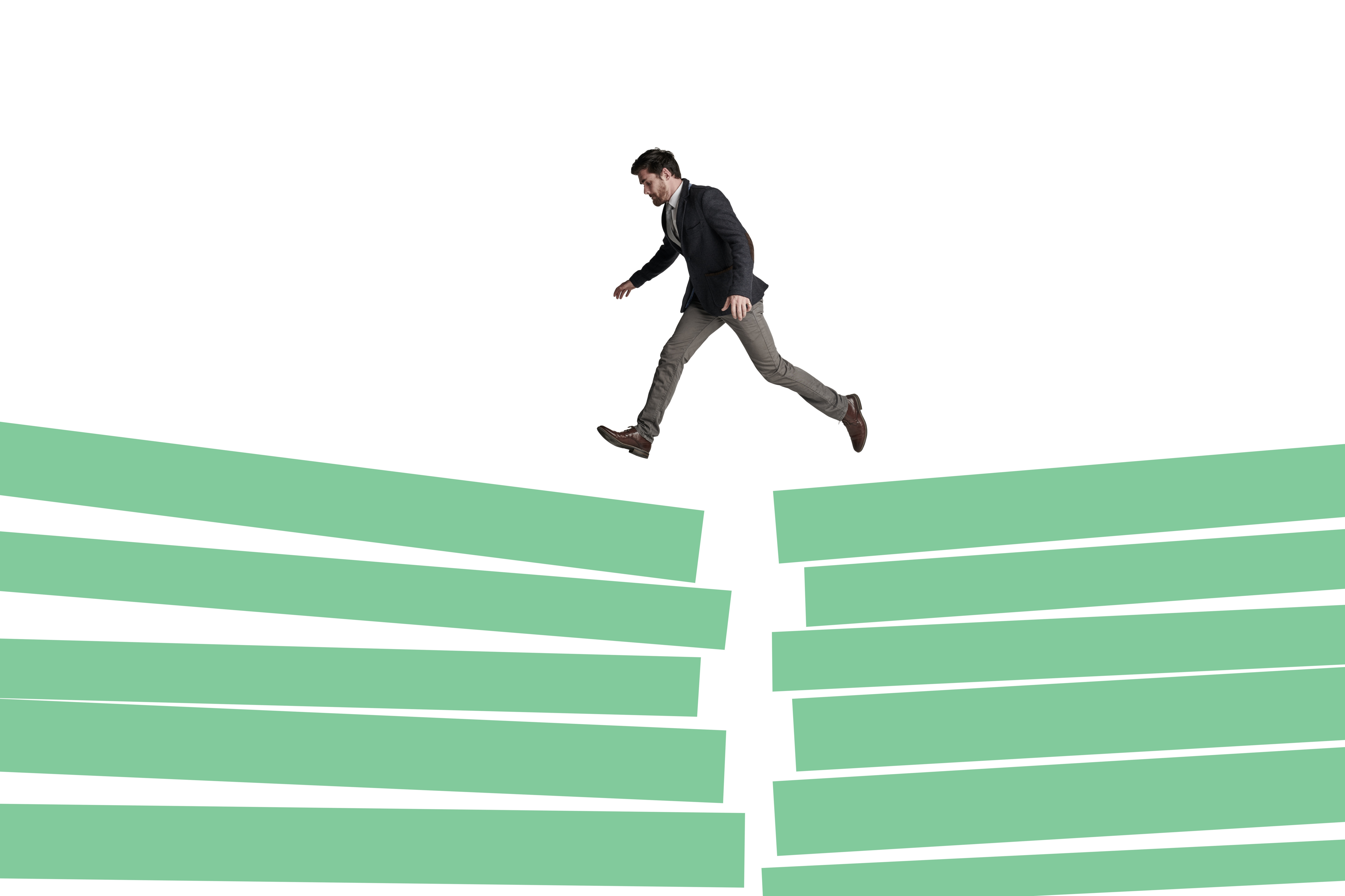 Man,,Running,And,Business,Graph,In,Studio,,Stock,Market,Trend